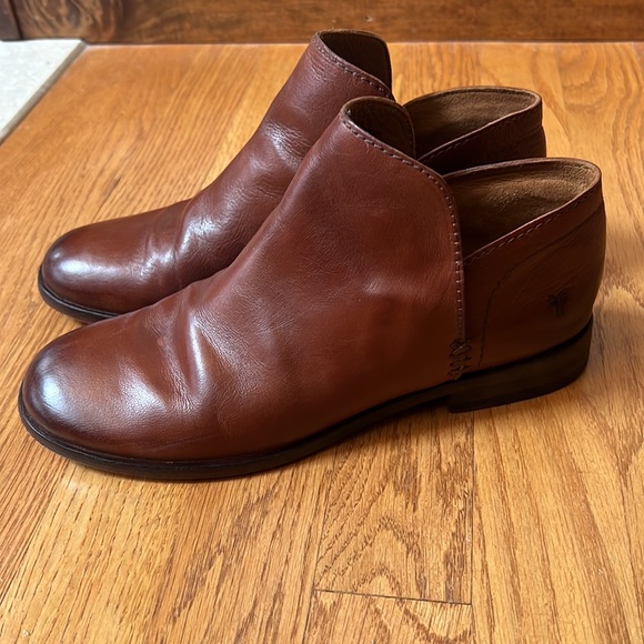 Frye Elyssa Shootie Boot Size 7 Cognac Leather Booties - Picture 5 of 11